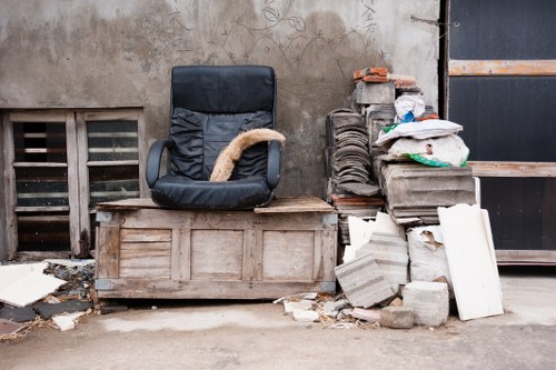 Properly loaded builders skip on a construction site