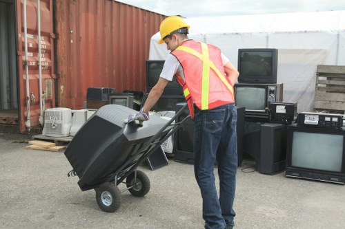 Operative securing a skip for collection